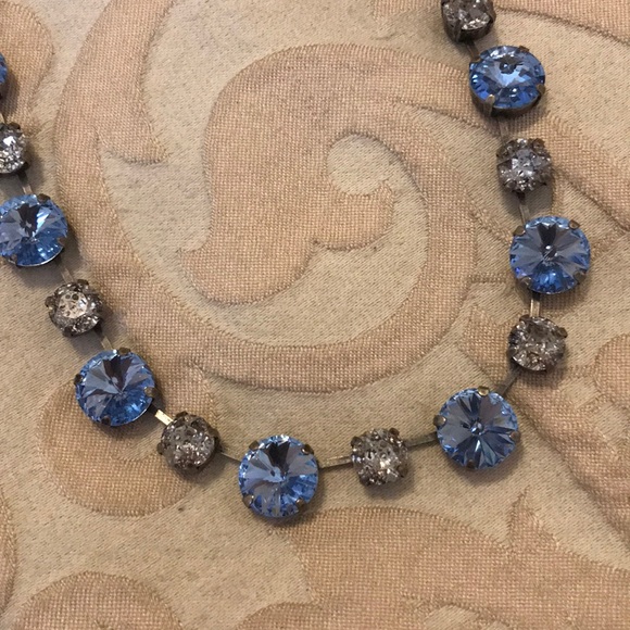 Blue and Clear Stone Necklace - Picture 2 of 3